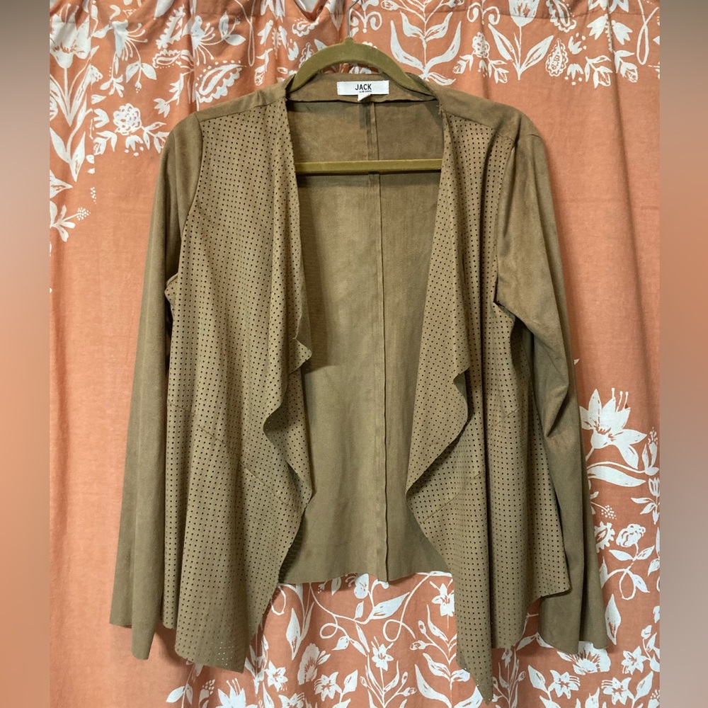 Light Brown Suede Jacket Size Small - image 1